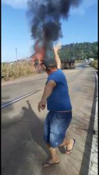 carreta pega fogo, serra sao vicente