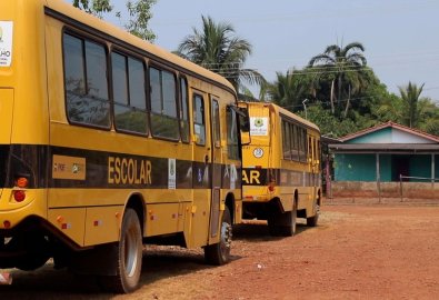 onibus escolar, transporte, novo mundo