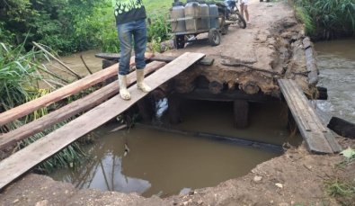 Jauru ponte caida, chuva