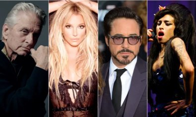 Michael Douglas, Britney Spears, Robert Downey Jr. e Amy Winehouse.JPG