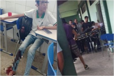 menino baleado escola, ceara