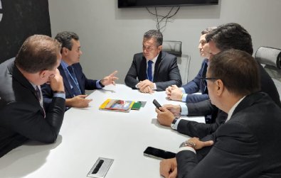 Mauro Mendes e presidente do BB, BR-163