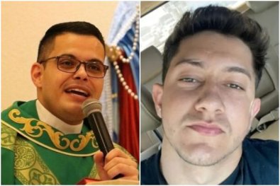 padre Denis Lucati e Luiz Gabriel