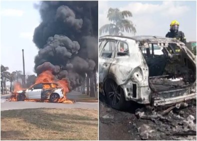 carro pega fogo, Volvo