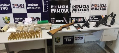 drogas, armas e municoes de sorriso