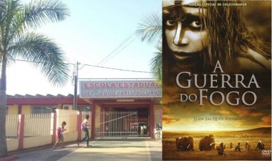 filme guerra do fogo, escola jauru