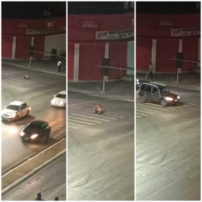 Mulher sentada na faixa