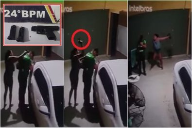 esposa tenta matar policial